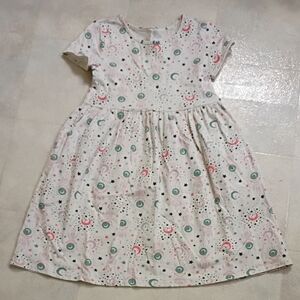 Wonder Nation White Dress with Pink and Green Patterns